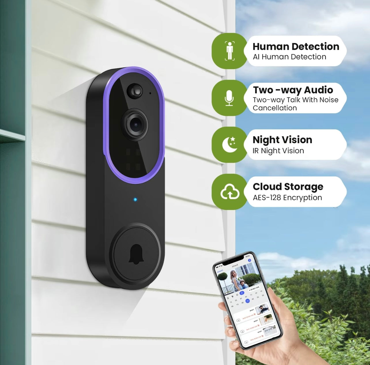 Wireless Smart Doorbell Camera
